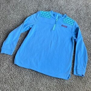 Vineyard Vines Light Blue Pullover with Patterned Shoulders